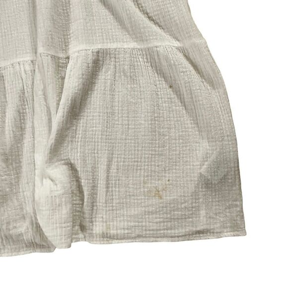 J. Crew ~ White sheer dress ~ tassel ties ~ smocking detail on sleeves ~ size L - Picture 13 of 13